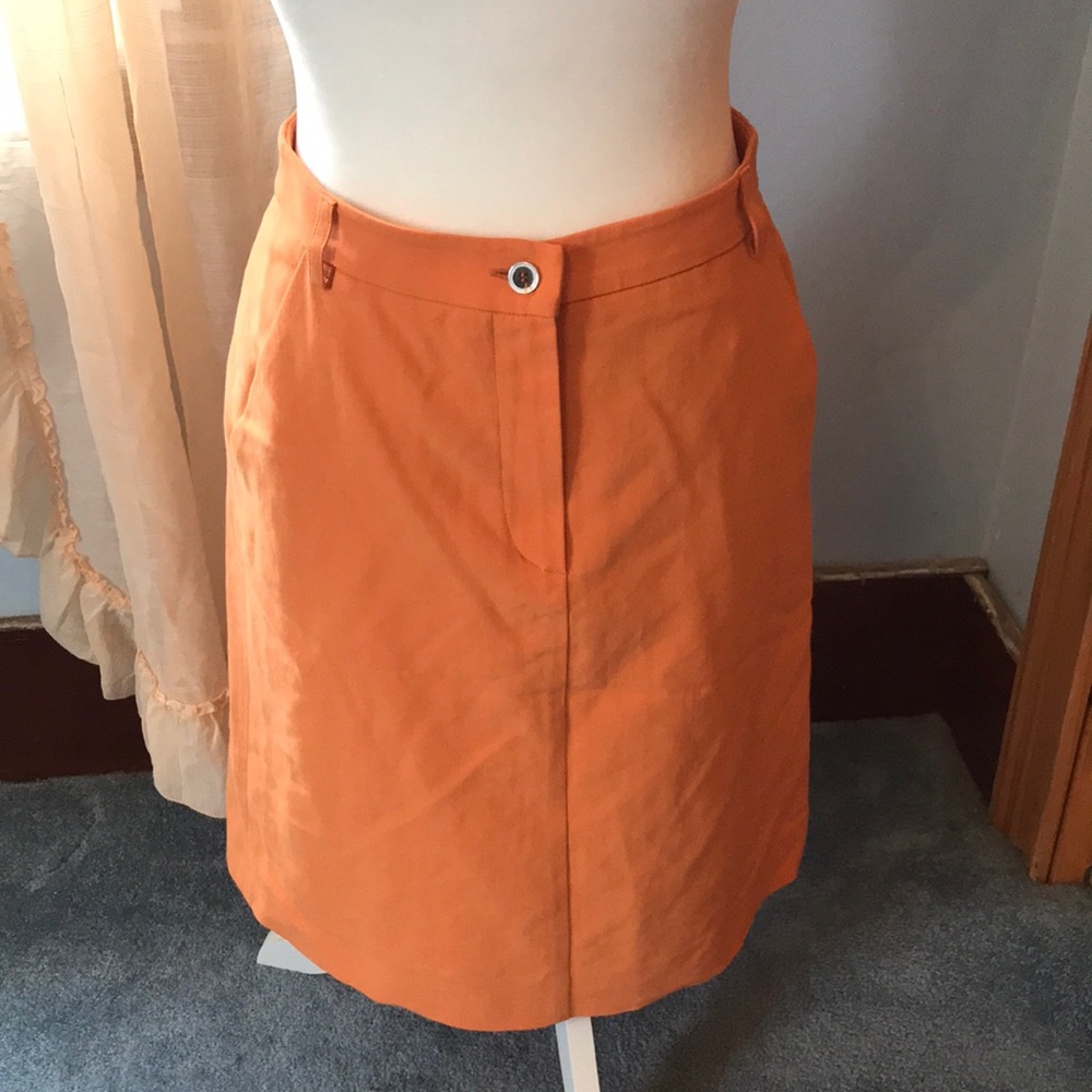 Vintage orange midi skirt women’s size 6